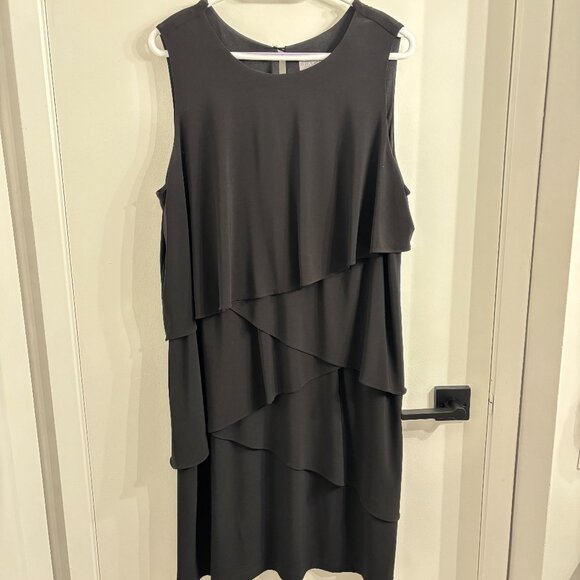 Laura Black Sleeveless Ruffled Cocktail Dress - Picture 1 of 13